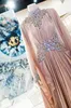 2015 새로운 핫 세일 섹시한 우아한 이슬람교 이브닝 드레스 크리스탈 패션 공식 드레스와 높은 넥 긴 소매 시폰 파티 드레스