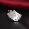 Free Shipping New 925 Sterling Silver fashion jewelry Hollow pattern Czech drill ring hot sell girl gift 1486