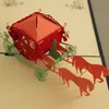 Yaratıcı 3D Stereoskopik Kağıt Kesim Düğün Davetiyesi Tebrik Kartı Katlanır Tipi El Yapımı Ajur Çin Etnik El Sanatları Kartları