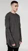 Wholesale- أزياء رجالي ممتد تي طويل الأكمام المتضخم الهيب هوب أسود أبيض رمادي الصوف الزى زائد الحجم للرجال كبيرة وطويلة