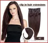 Elibess hela 140g 8pc Set 4 medum Brown 16inch26inch Full Head High Quality Brasilian Human Hair Clips in Extensions Stra6984808