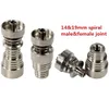 titanium nail domeless 4 in 1 and 6 in 1 titanium nails with male and female joint for glass pipe bong universal