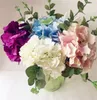 Silk Hydrangeas 48Pcs/lot Artificial Single Hydrangea Cream/Pink/Blue/Green Color for Wedding Flower