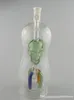 最新の緑の人間のスケルトン装飾クリエイティブガラスのひょうたん喫煙水ギセル