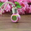 100pcs/lot Fast shipping 6ML~8Ml Car essential oil bottle pendant glass+polymer clay reuse Empty perfume bottle