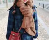 Unisex Women Men Knitted Wool Long Wrap Shawl Scarf Thicker Muffler Scarves Solid Color Women's Scarf 200*33cm 10Pcs/Lot