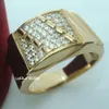 Bague plaquée or jaune 18 carats pour hommes CZ Vogue bijoux populaires TAILLE Q-Z 5 R211280B