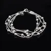 Frete grátis com número de rastreamento Top Sale 925 Pulseira de Prata Luz Bead Corrente de Cobra Pulseira de Prata Jóias 20Pçs/lote barato 1793