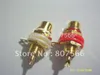 100pcs Gold Plated RCA Female Jack Panel Mount Chassis Socket Red + white