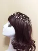 Vintage Inspired Bridal Headband Vine Wedding Headpiece Flexible Bendable Bride Freshwater Pearls Enamel Flower Charms Wedding Hair Jewelry
