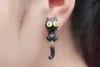 Commercio all'ingrosso 12 paia di argilla polimerica fatta a mano carino adorabile gatto animale orecchini a bottone orecchio gioielli Brincos De Festa