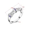 Gratis frakt Ny 925 Sterling Silver Fashion Jewelry Mosaic Zircon Purple Crystal Ring Hot Sell Girl Gift 1713