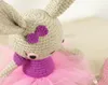 Balerin Bunny tığ işi amigurumi yumuşak oyuncak tavşan sevimli oyuncak çıngırak6757311