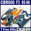 Parti di stampaggio ad iniezione per HONDA CBR 600 F4 1999 2000 kit carenatura completa fiamme rosse 99 00 CBR600 F4 carenature YAVFB