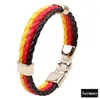 Partihandel-National Flag Färg Handkedja Världskopplag Fans Armband Spanien Brasilien Italien England Frankrike Tyskland Flagga Charm Armband