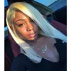 Silky Straight Blonde Human Hair Wig For White Woman Transparent Lace Glueless Full Lace Wigs With Comb and Straps #613 Lace Front Wig