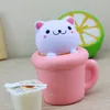 Прибытие 14 см Jumbo Squishy Kawaii Cup Cat Cat Pussy сжимает милое животное медленно поднимаясь ароматный хлеб торт детская игрушка подарок куклы