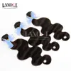 Paquetes de tejido de cabello humano indio 100% sin procesar 8A pelo indio de la onda del cuerpo 3 piezas de lote Extensiones de cabello indio barato Natural de color negro coloreable