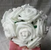 200 sztuk 9Color Dostępny kwiat Bukiet ślubny Sztuczny Róża Jedwab Fake Flower Pe Foam Wedding Worek