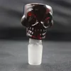 Skull Desig Glass Bowl 18,8 mm Fyra färger som passar för glas Ashcatcher Bongs och Glass Bubblers gratis frakt