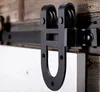 Heavy Duty Modern Horseshoe Design Rustic Steel Wooden Sliding Barn Door Hardware Rolling Track Kit