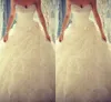 2015 Spring Beaded Crystals Wedding Dresses Flouncing Ruffles Handmade Flower Organza Wedding Gowns Sweetheart Ball Gown Elegant Bridal Gown