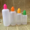 Colorful CHILD Proof Caps Bottle caps 5ml 10ml 15ml 20ml 30ml 50ml 60ml 100ml Plastic Dropper needle Bottles LDPE PE For E Vapor Cig Liquid