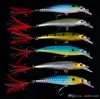 4 # yüksek karbonlu çelik kanca ile tüy 11 cm 14g perakende kutusu ile 6 renkler Plastik wobbler swimbaits balıkçılık lure