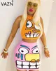 2016 Hot Fashion Dames 2 Stuk Print Jurken Sexy Zomerjurk Nieuwigheid Bandage Bodycon Jurk L0068 Q1118