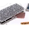 Finger Ring Evening Clutch Bags Crystal Diamond Solded Evening Purse med Chain Shoulder Wallet Women's Handbags Silver Black288w