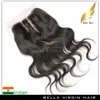 حزم شعر الجسم مع الكولسور العذراء الهندي الشعر البشري 3 جزء الدانتيل إغلاق الصف لحمة الشعر الطبيعي 8-30 بوصة بيلا