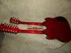 Left Handed guitars Custom Shop Red Double Neck Electric Guitar wholesale guitars from china free shipping