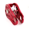 Wholesale-Outdoor Sports 20KN/2000kg Red Equipment Mountain Climbing Rope Pulley Arborist Tree Rappelling Sheaves Rock Climb Pulley