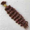 ＃33モンゴルの人間の髪の毛の深い巻き毛3バンドルバルクヘア編みfdshine