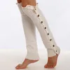 Leg Warmers for Women Colored Buttons Boot Socks Vertical Patterns Leg Warmer Gaiters for Women