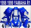 Set carrozzeria spedizione gratuita per stampaggio a iniezione per carene YAMAHA YZF R1 1998 1999 98 99 YZF-R1 kit carenatura moto blu nero YP66