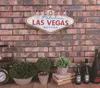 Las Vegas Decoration Metal Painting Welcome Signs Led Bar Wall Decor230J