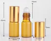 500pcs/lot Fast Shipping 3ml Amber Glass Roll On Essential Oil Empty Perfume Bottle Stainless Steel Roller Ball & glass ball