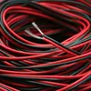 Kabel 2pin-kabel för enkelfärg 5050 3528 5630 3014 2835 LED-remsa, 600m / Lot, 600m lång, röd och svart tråd