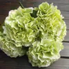 Mutli Color 5 Flower Heads Artificial Silk Fake Flower Bouquet Wedding Party Garden Floral Hydrangea FZH058