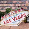 Las Vegas Decoration Metal Painting Welcome Signs Led Bar Wall Decor230J