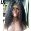 Kinky straight full lace human hair wig glueless 360 frontal wigs for black women 130% density natural color