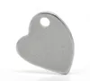 Groothandel-20 zilveren toon roestvrij staal hart charme hangers lege stempelen tags 11x10mm