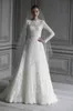 Abiti da sposa vintage in pizzo a maniche lunghe Abiti da sposa Abiti da sposa in pizzo con scollo a barchetta elegante e collo alto con retro a buco della serratura