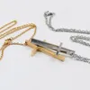 2 couleurs Argent Or choisir Mode Punk Hip-Hop Style en acier inoxydable Croix pendentif collier avec chaîne 24 pouces pour Hommes woemn185j