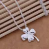 Free Shipping with tracking number Best Most Hot sell Women's Delicate Gift Jewelry 925 Silver Clover Necklace