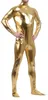 Groothandel-volwassen zwart latex glanzende coltrui lange mouw metallic mannen catsuit dames huiddichte unitard lycra bodysuit zentai zonder capuchon