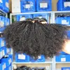 Mongol afro kinky encaracolado cabelo virgem kinky encaracolado tece extensão de cabelo humano cor natural dupla trama tingível8217999