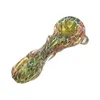 손으로 만든 다채로운 줄무늬 스푼 스푼 파이프 - 휴대용 및 독특한 흡연 경험을위한 연기 유리