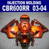 Varm! 100% formsprutning bränd orange passform för Honda CBR 600RR Fairing 2003 2004 CBR600RR 03 04 BodyKits WJXV